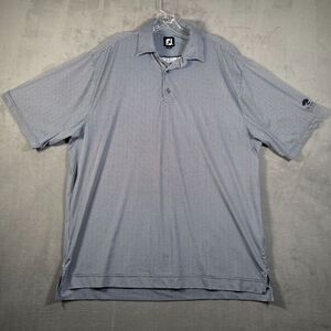 FJ FootJoy Golf Polo Shirt Mens XL Black Houndstooth The Forest Country‎ Club